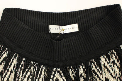 Alice Palmer Chic Black & White Knitted Skirt - The Home of Luxury