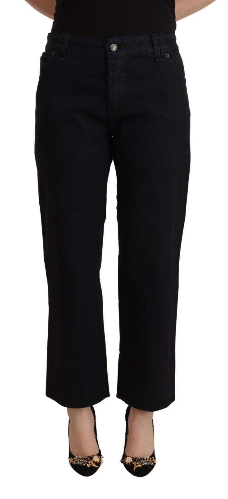 John Galliano Elegant High Waist Cropped Jeans