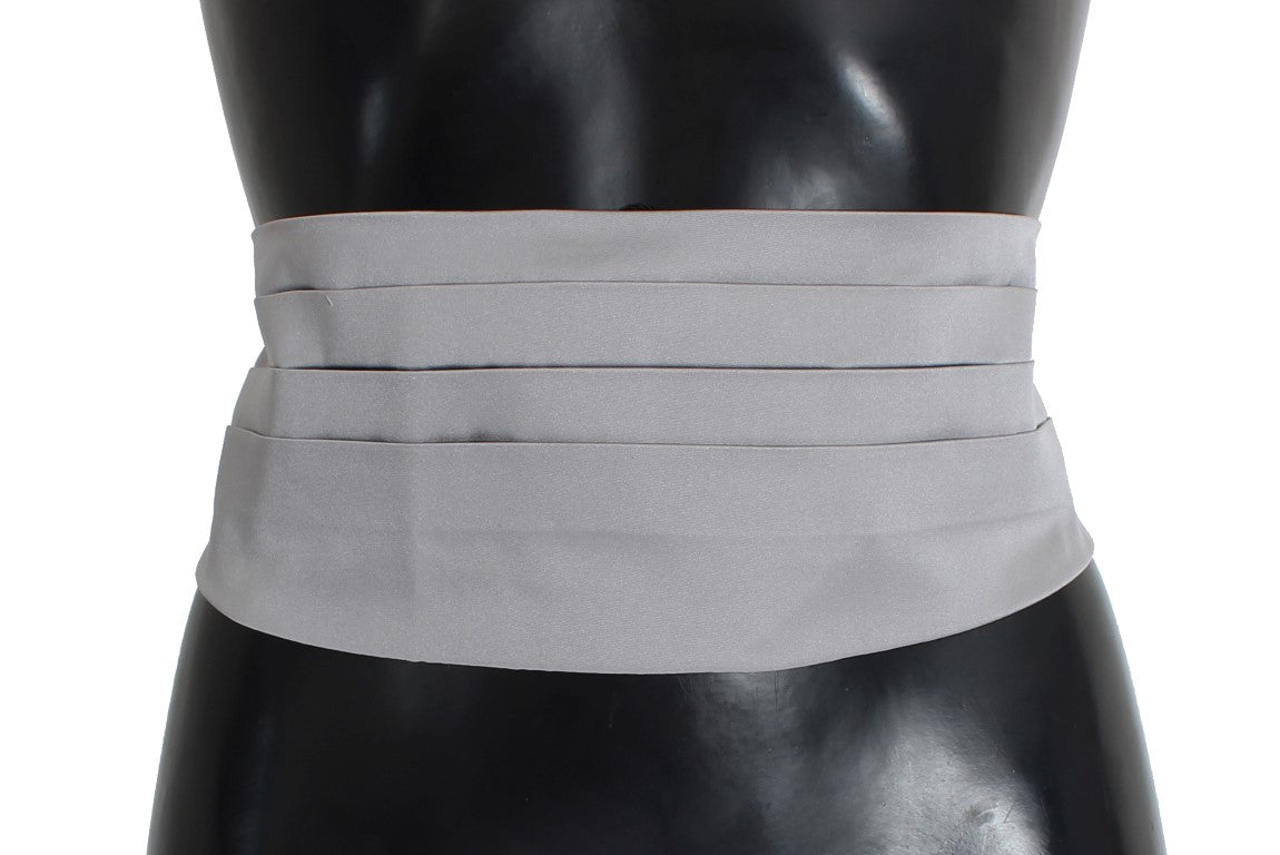 Dolce & Gabbana Elegant Silk Gray Cummerbund - The Home of Luxury