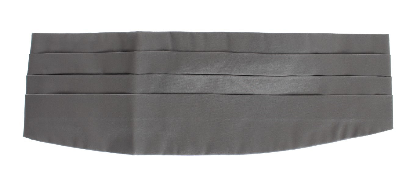 Dolce & Gabbana Elegant Silk Gray Cummerbund - The Home of Luxury