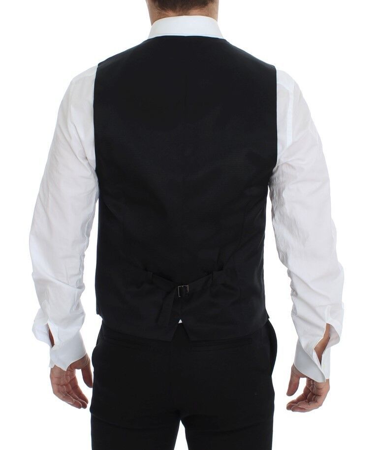 Dolce & Gabbana Elegant Gray Wool Formal Vest - The Home of Luxury