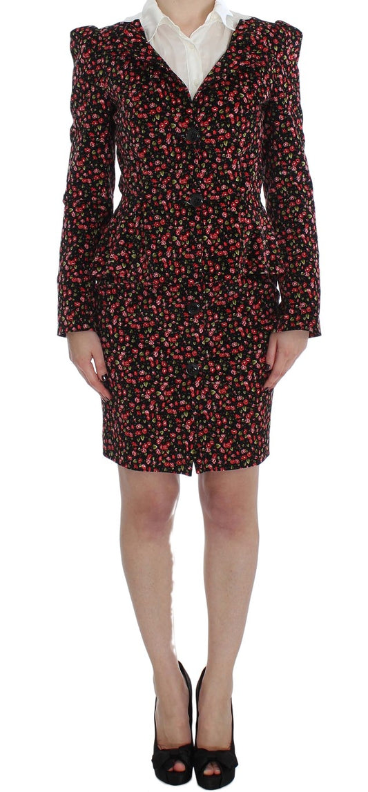 BENCIVENGA Elegant Floral Two-Piece Skirt Suit Set - The Home of Luxury