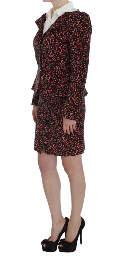 BENCIVENGA Elegant Floral Two-Piece Skirt Suit Set - The Home of Luxury