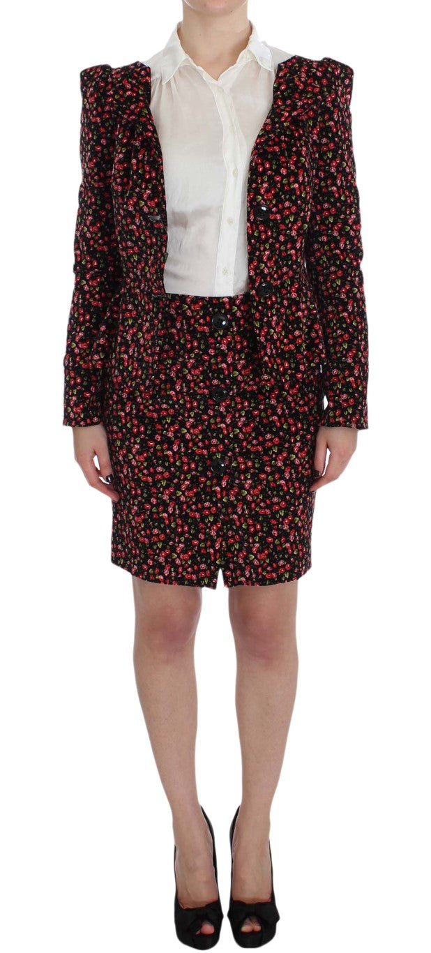 BENCIVENGA Elegant Floral Two-Piece Skirt Suit Set - The Home of Luxury