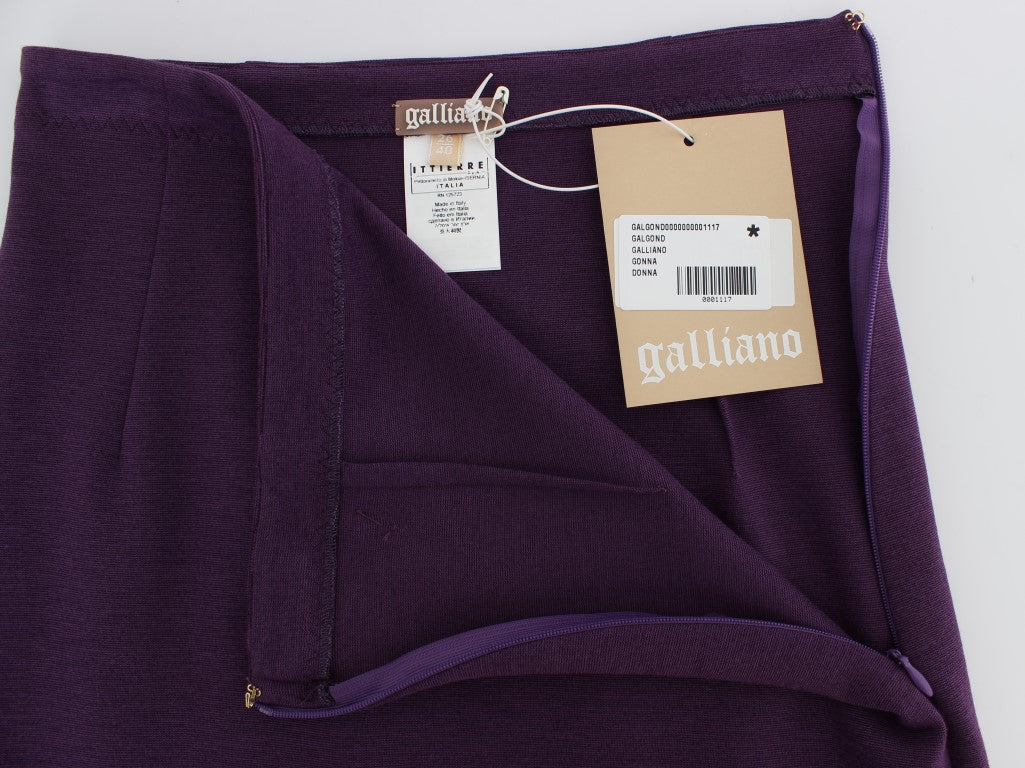 John Galliano Elegant Purple Pencil Skirt - The Home of Luxury