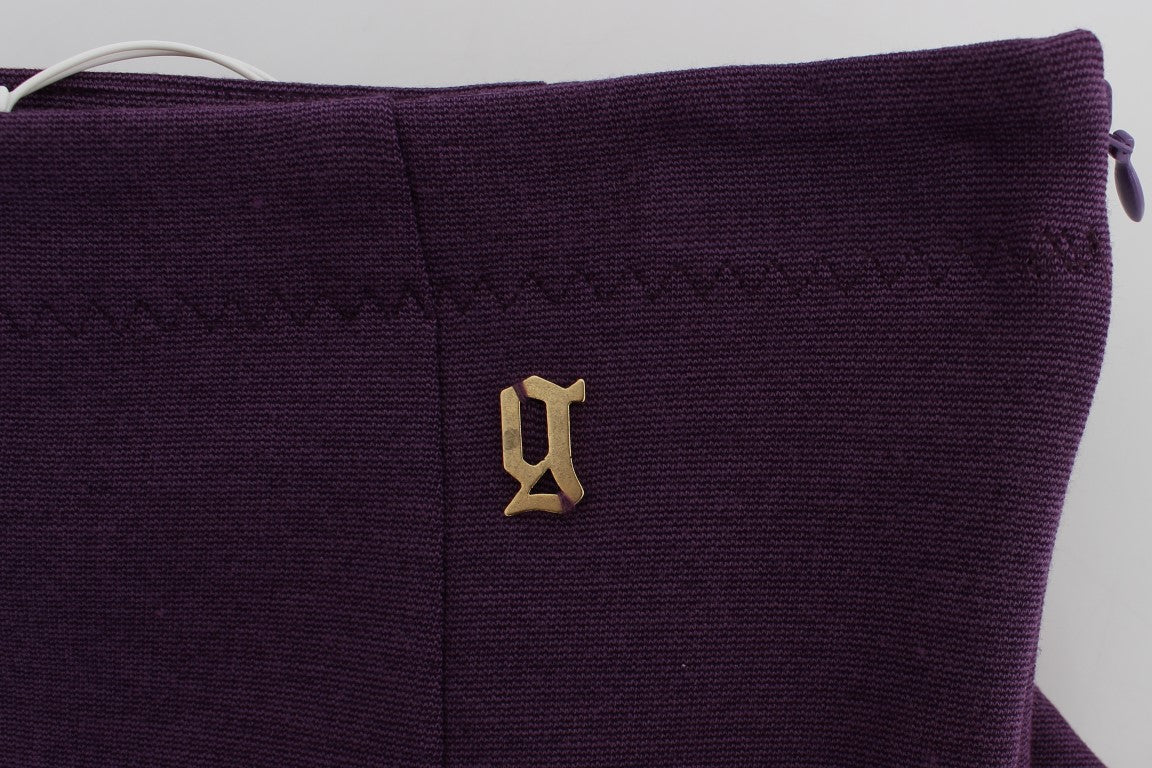 John Galliano Elegant Purple Pencil Skirt - The Home of Luxury