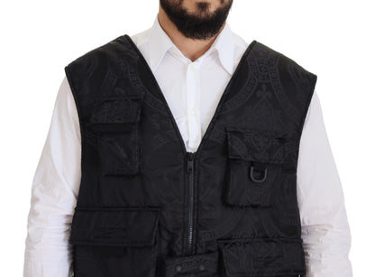 Dolce & Gabbana Elegant Sleeveless Vest Jacket in Black