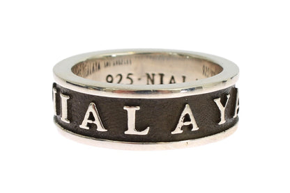 Nialaya Elegant Silver and Black Men's Sterling Ring - The Home of Luxury