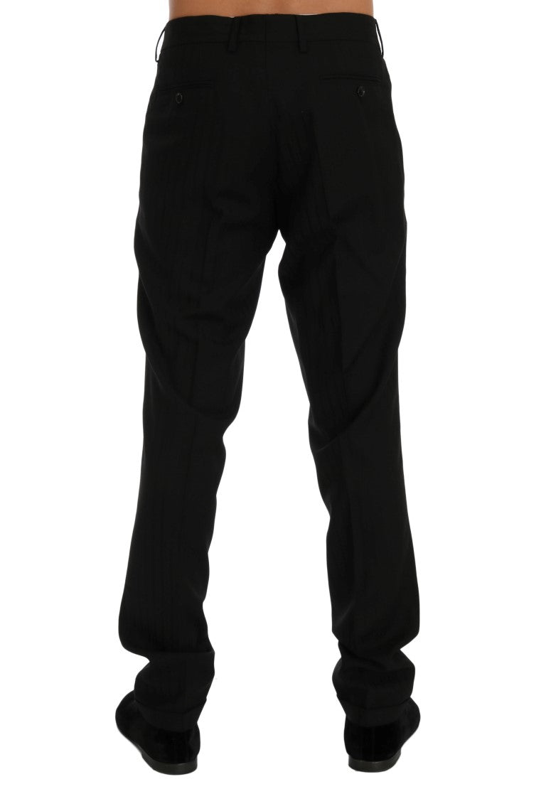 Dolce & Gabbana Elegant Black Striped Straight Fit Dress Pants - The Home of Luxury