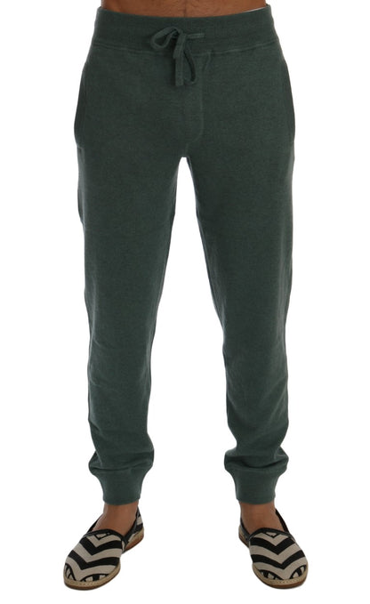 Dolce & Gabbana Elegant Green Cashmere Sport Pants - The Home of Luxury