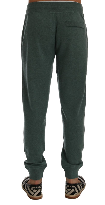 Dolce & Gabbana Elegant Green Cashmere Sport Pants - The Home of Luxury