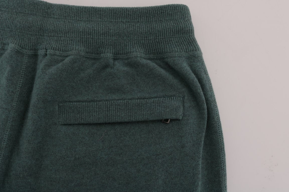 Dolce & Gabbana Elegant Green Cashmere Sport Pants - The Home of Luxury