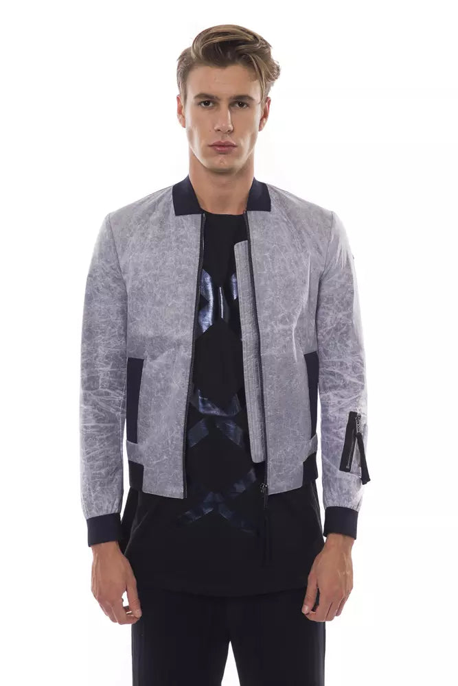 Nicolo Tonetto Gray Polyester Men Bomber Jacket - The Home of Luxury