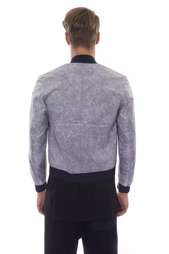 Nicolo Tonetto Gray Polyester Men Bomber Jacket - The Home of Luxury