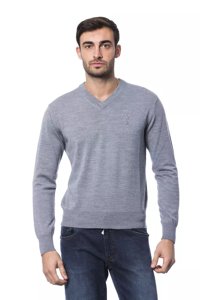 Billionaire Italian Couture Gray Merino Wool Men Sweater - The Home of Luxury