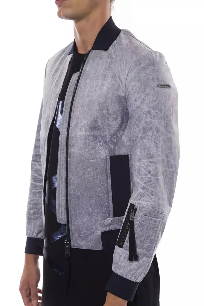 Nicolo Tonetto Gray Polyester Men Bomber Jacket - The Home of Luxury