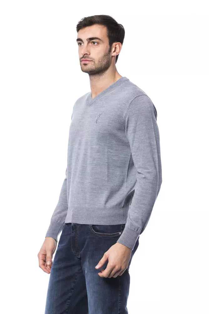 Billionaire Italian Couture Gray Merino Wool Men Sweater - The Home of Luxury