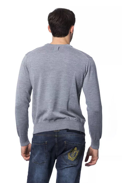 Billionaire Italian Couture Gray Merino Wool Men Sweater - The Home of Luxury