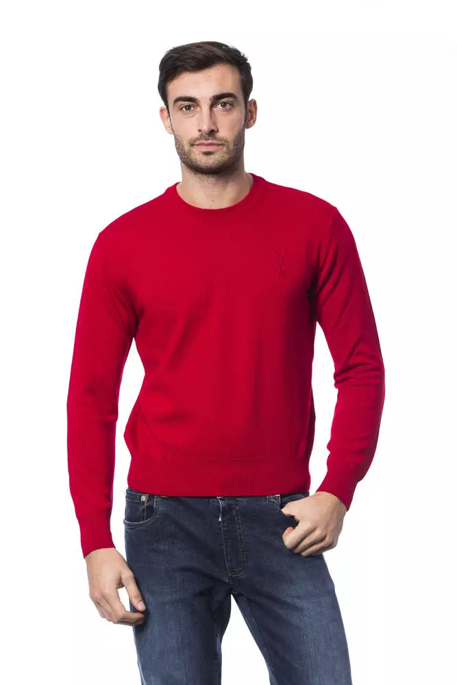 Billionaire Italian Couture Red Merino Wool Men Sweater - The Home of Luxury