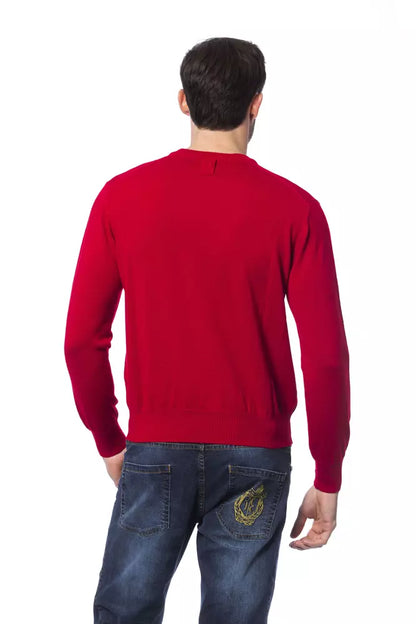 Billionaire Italian Couture Red Merino Wool Men Sweater - The Home of Luxury