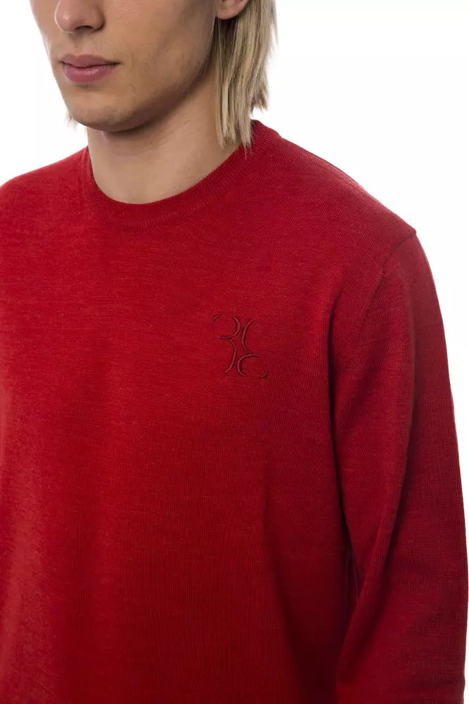 Billionaire Italian Couture Red Merino Wool Men Sweater - The Home of Luxury