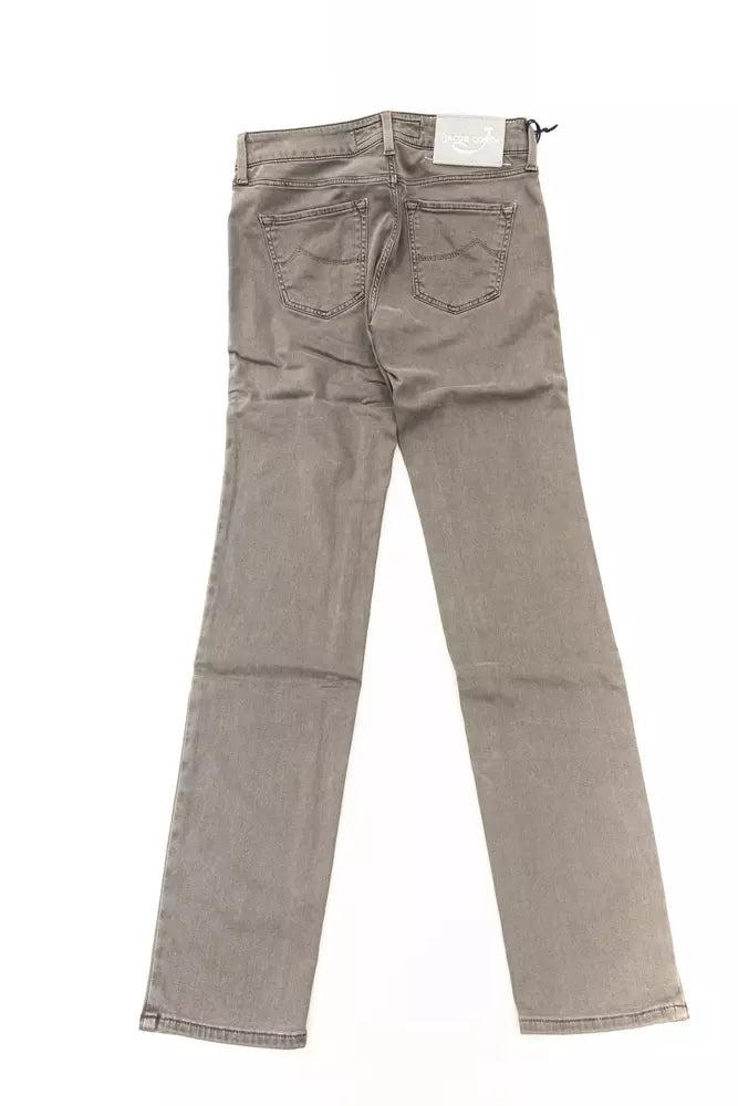 Jacob Cohen Gray Cotton-Like Women Jeans