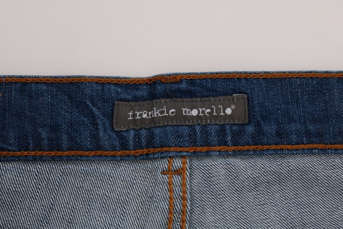 Frankie Morello Chic Slim Fit Blue Wash Jeans - The Home of Luxury