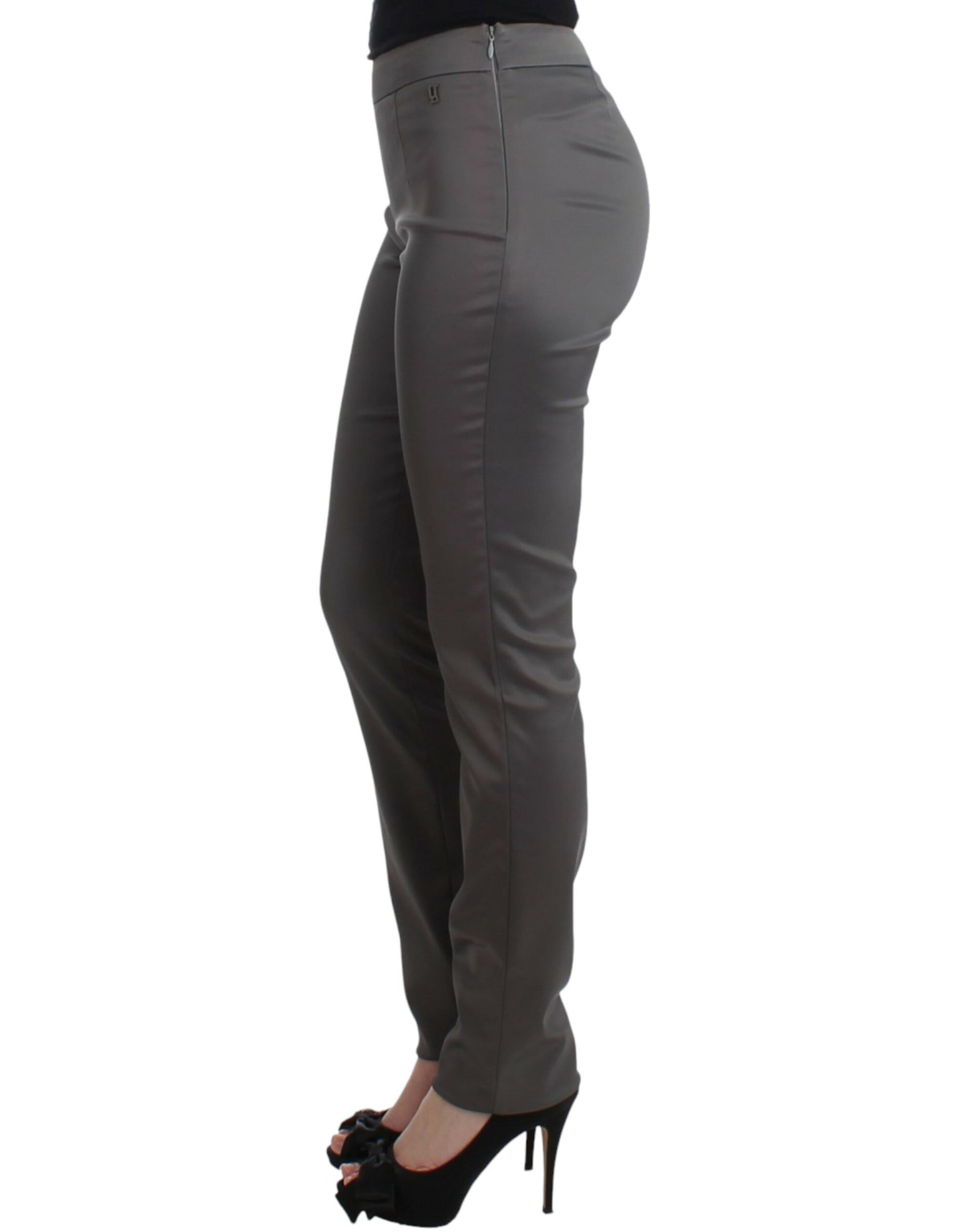 John Galliano Chic Gray Slim-Fit Designer Pants - The Home of Luxury