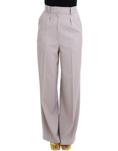 Cavalli Sophisticated High Waisted Gray Pants - The Home of Luxury