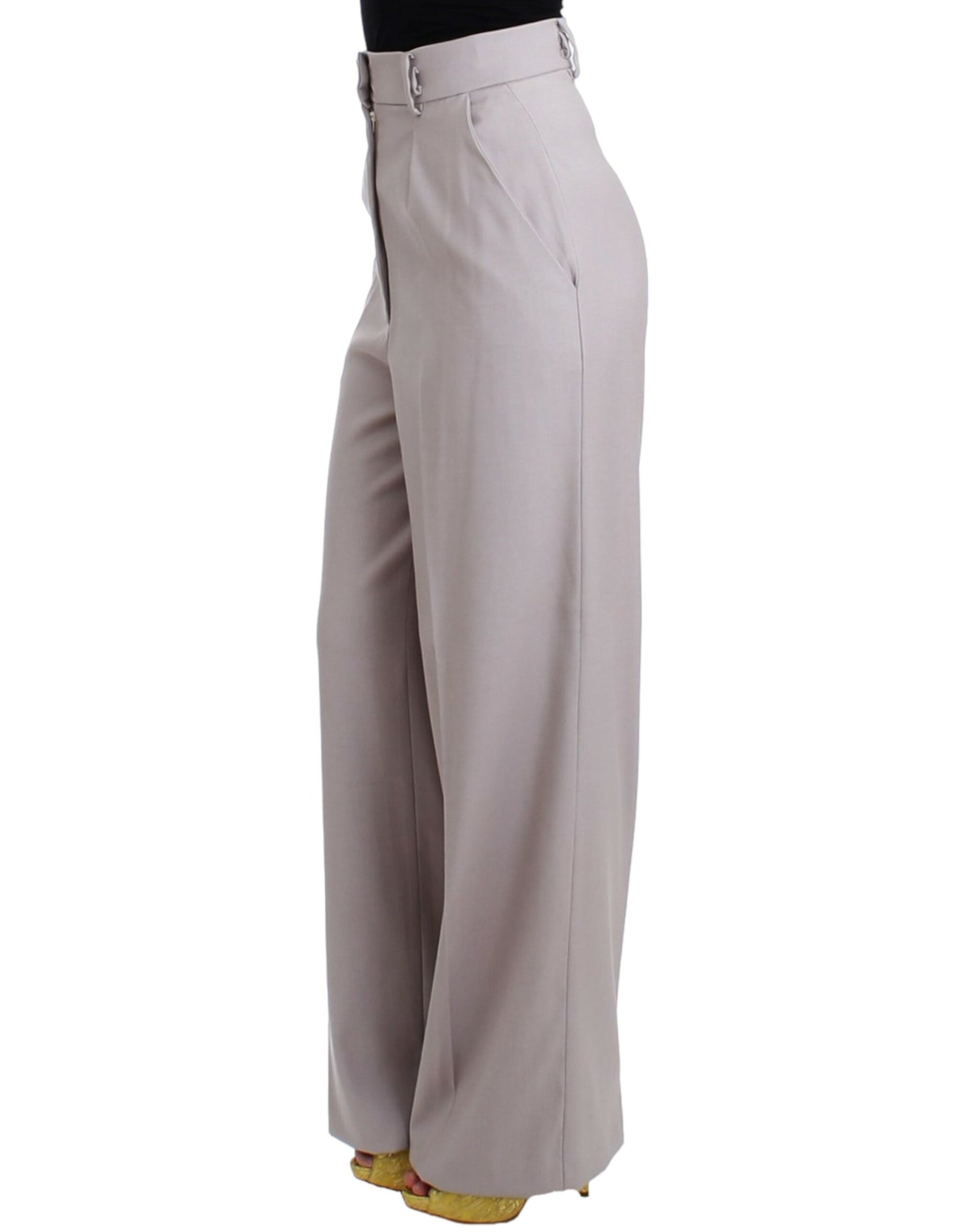 Cavalli Sophisticated High Waisted Gray Pants - The Home of Luxury