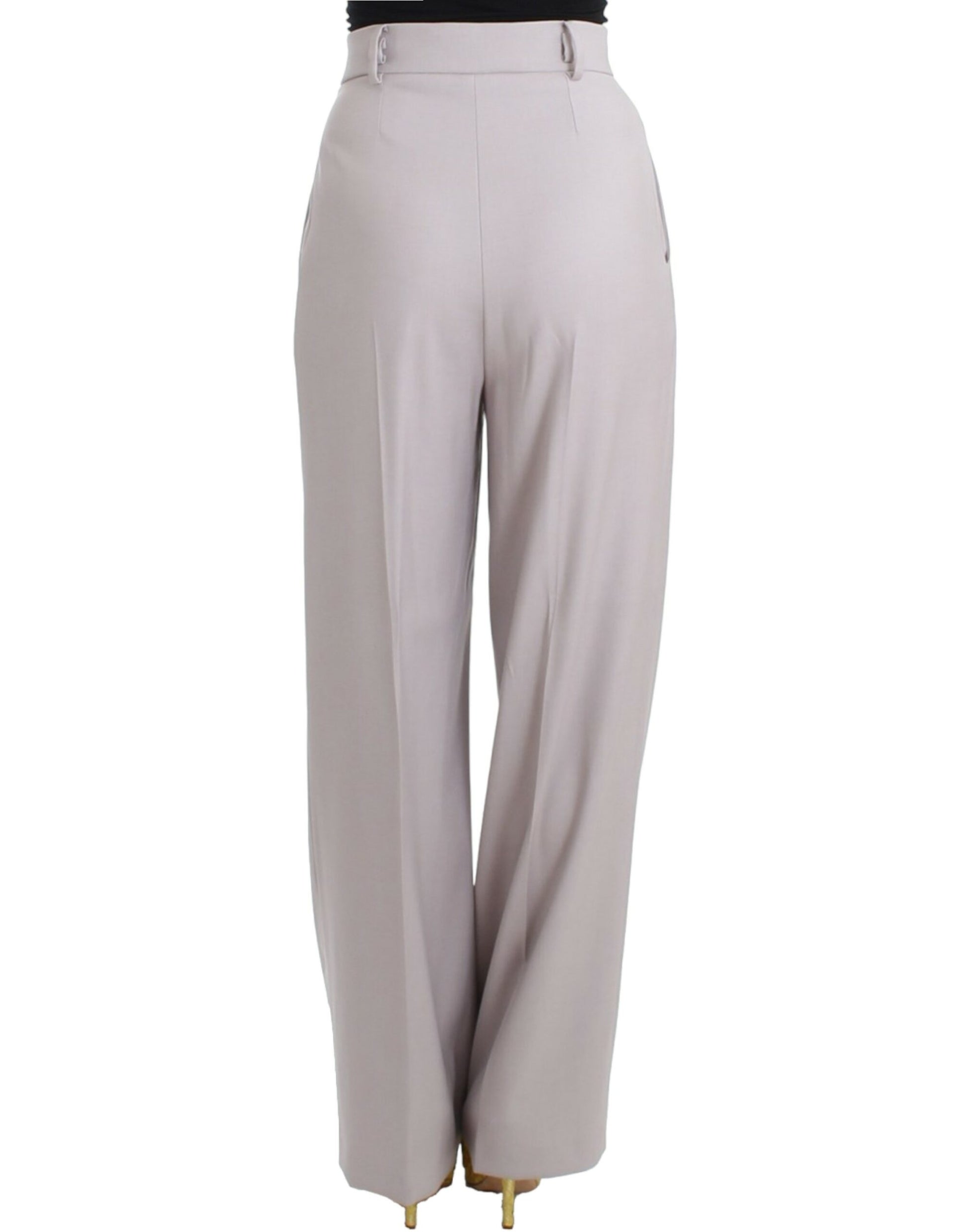 Cavalli Sophisticated High Waisted Gray Pants - The Home of Luxury