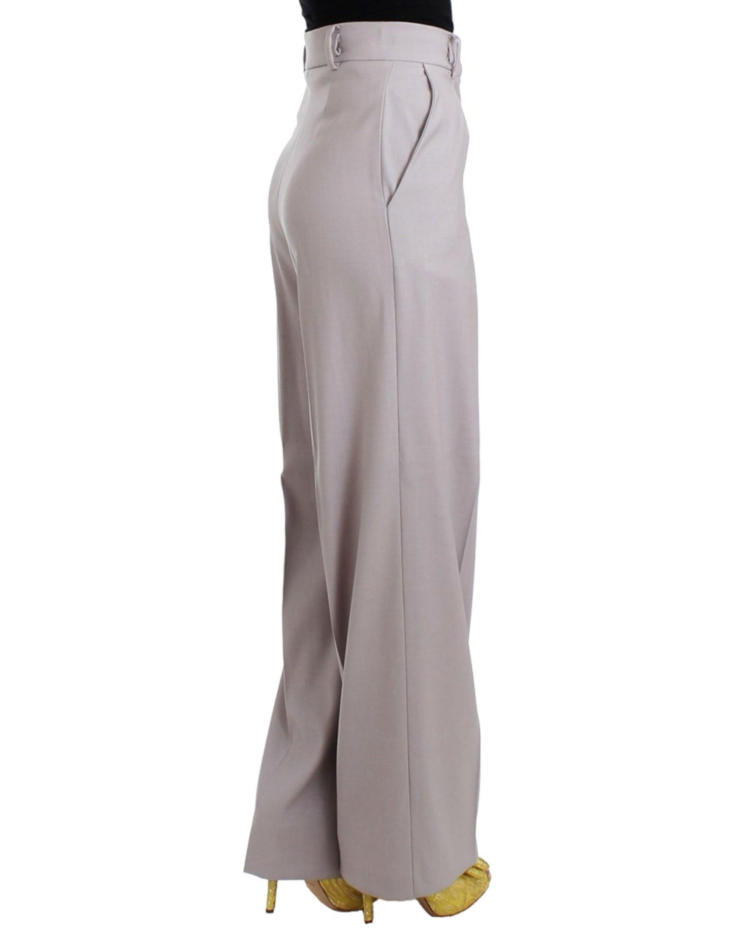 Cavalli Sophisticated High Waisted Gray Pants - The Home of Luxury