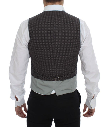 Dolce & Gabbana Elegant Gray Cotton Dress Vest - The Home of Luxury