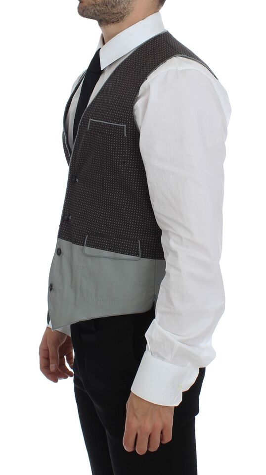 Dolce & Gabbana Elegant Gray Cotton Dress Vest - The Home of Luxury