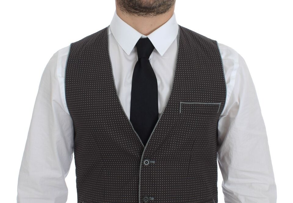 Dolce & Gabbana Elegant Gray Cotton Dress Vest - The Home of Luxury