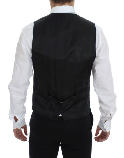 Dolce & Gabbana Elegant Black Wool Formal Dress Vest - The Home of Luxury