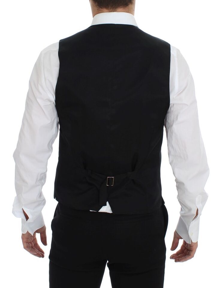 Dolce & Gabbana Elegant Gray Wool Dress Vest - The Home of Luxury