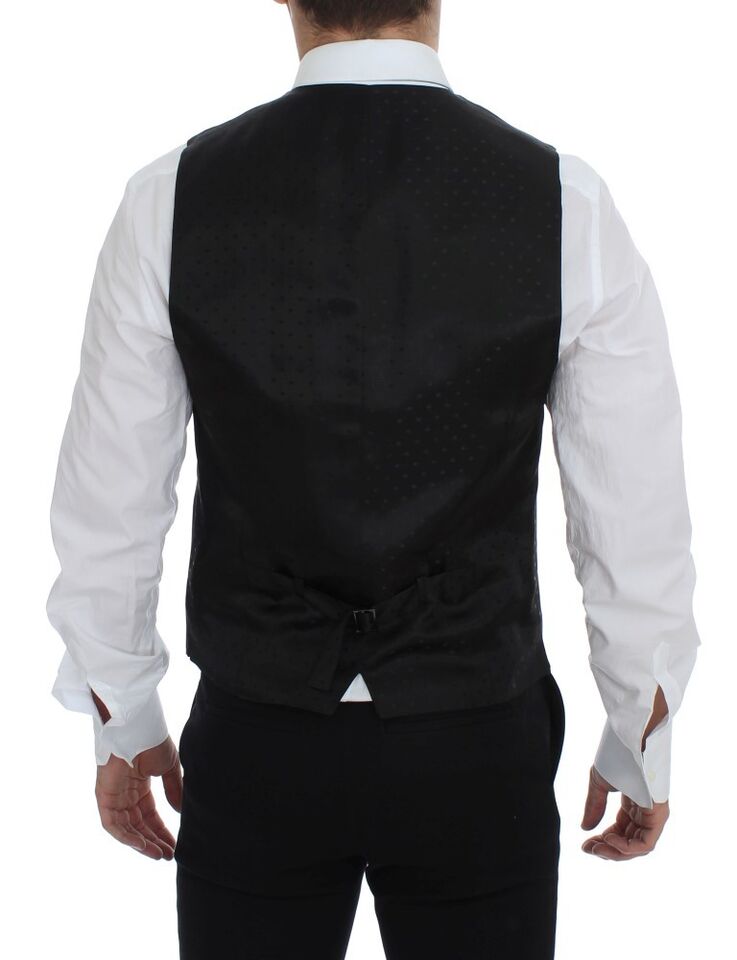 Dolce & Gabbana Elegant Gray Wool Formal Dress Vest - The Home of Luxury