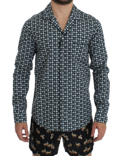 Dolce & Gabbana Elegant Green Pajama Nightshirt - The Home of Luxury