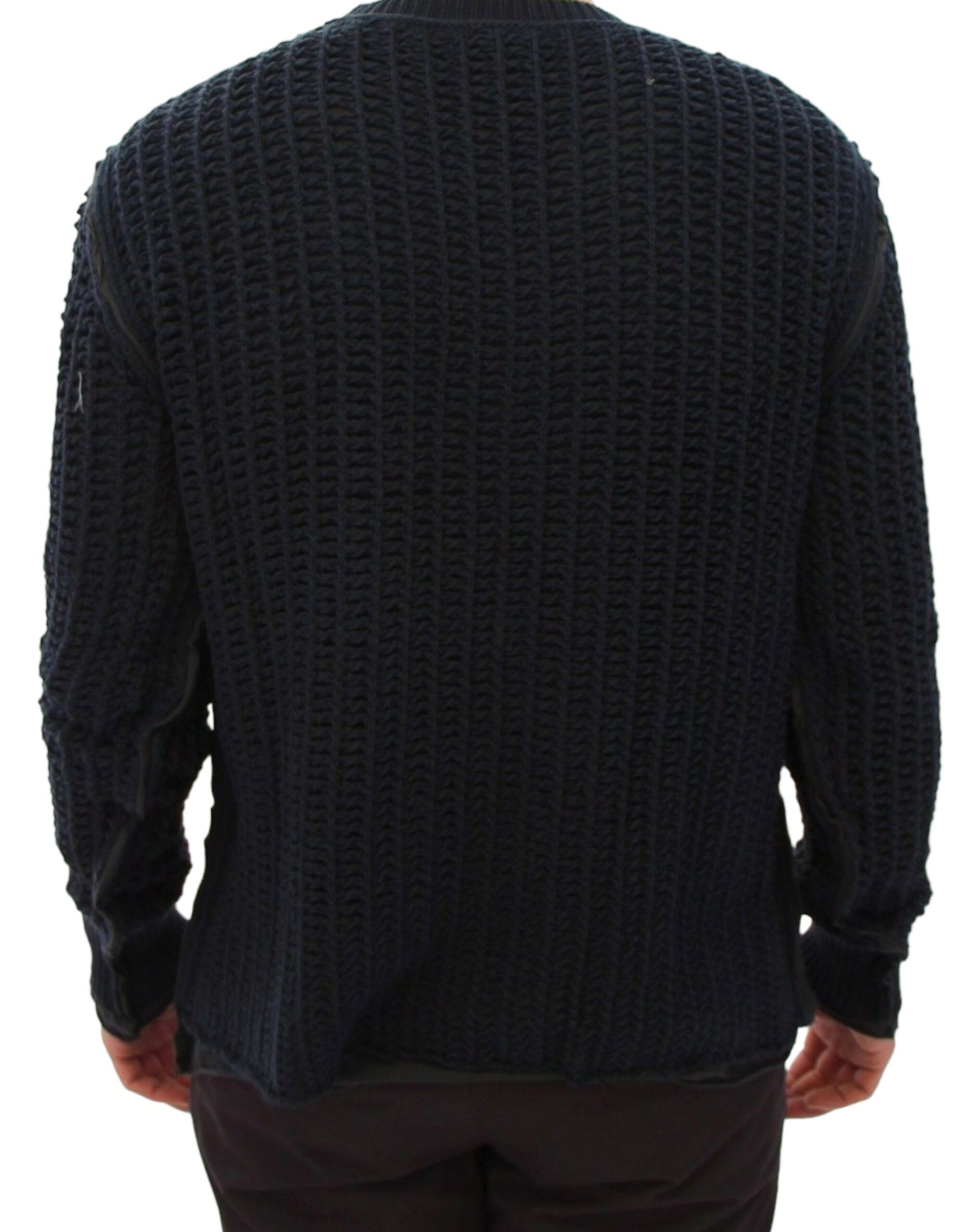 Dolce & Gabbana Elegant Blue and Black Layered Sweater - The Home of Luxury