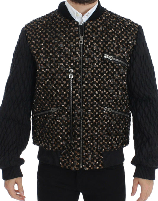 Dolce & Gabbana Elegant Black Sequined Designer Jacket - The Home of Luxury