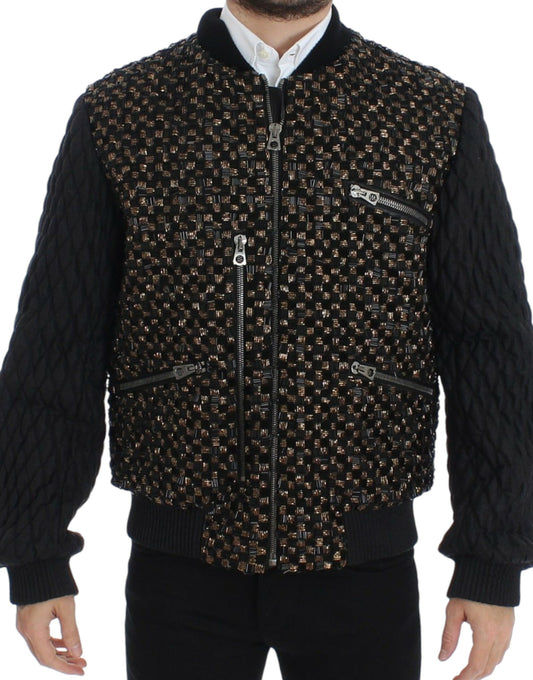 Dolce & Gabbana Elegant Black Sequined Designer Jacket - The Home of Luxury