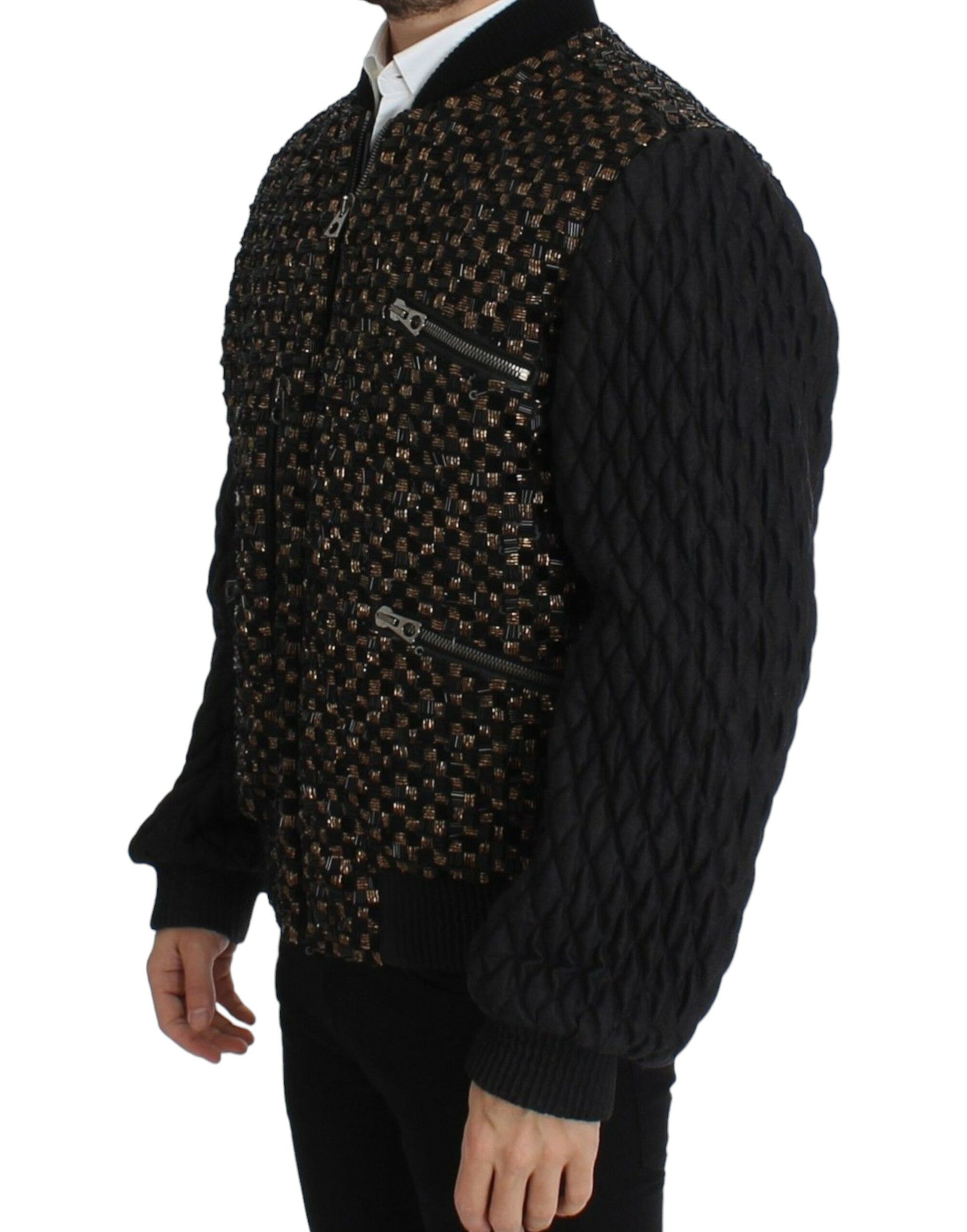 Dolce & Gabbana Elegant Black Sequined Designer Jacket - The Home of Luxury