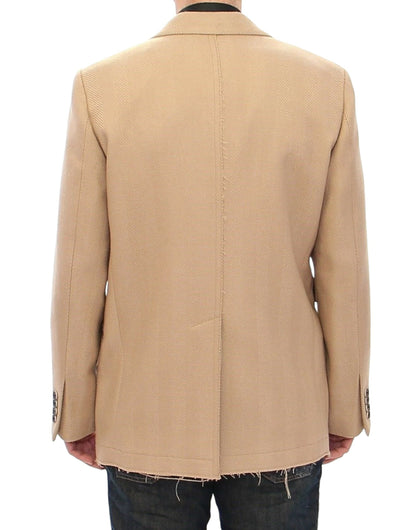 Dolce & Gabbana Elegant Beige Formal Wool Coat - The Home of Luxury