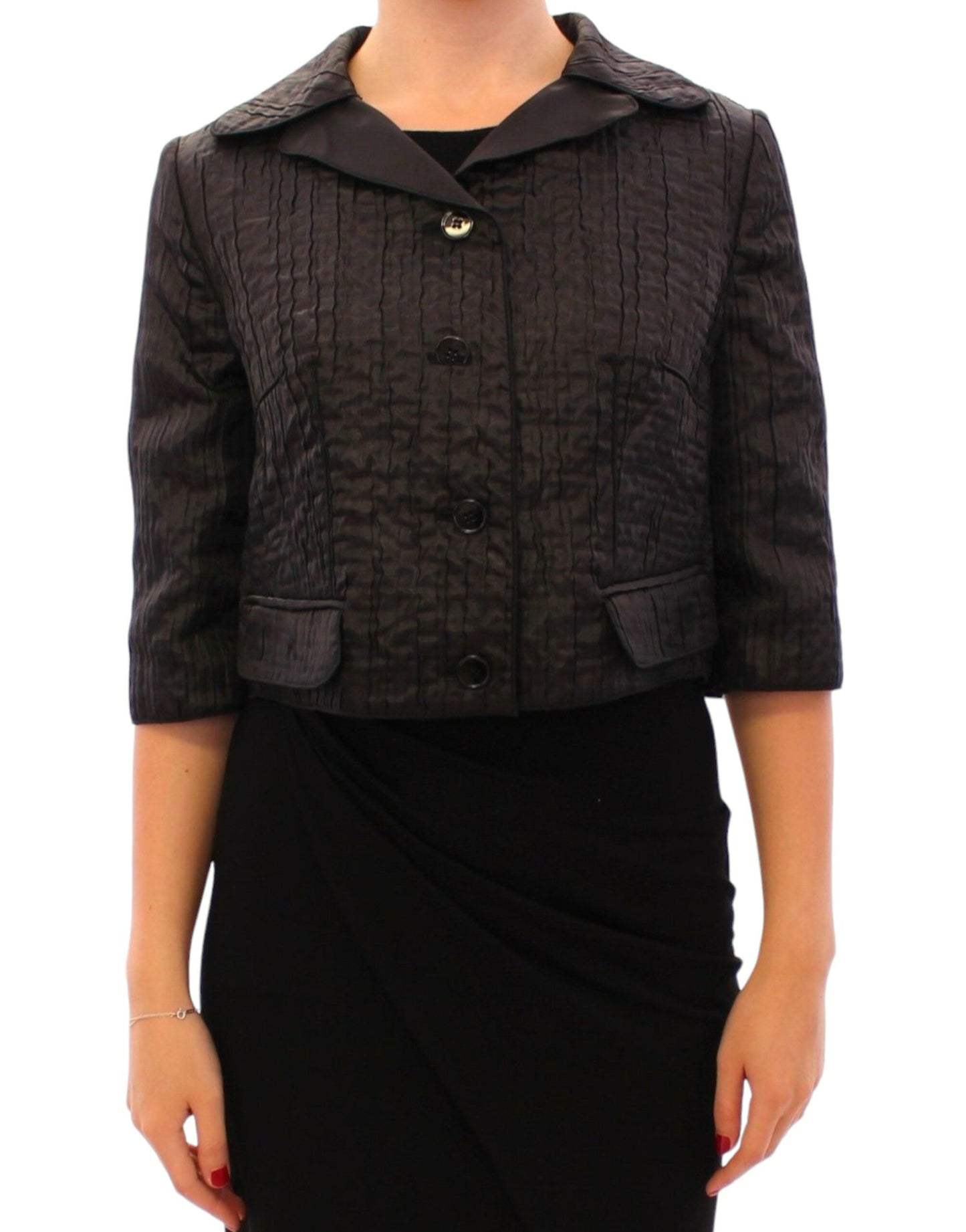 Dolce & Gabbana Elegant Black Bolero Shrug Jacket - The Home of Luxury