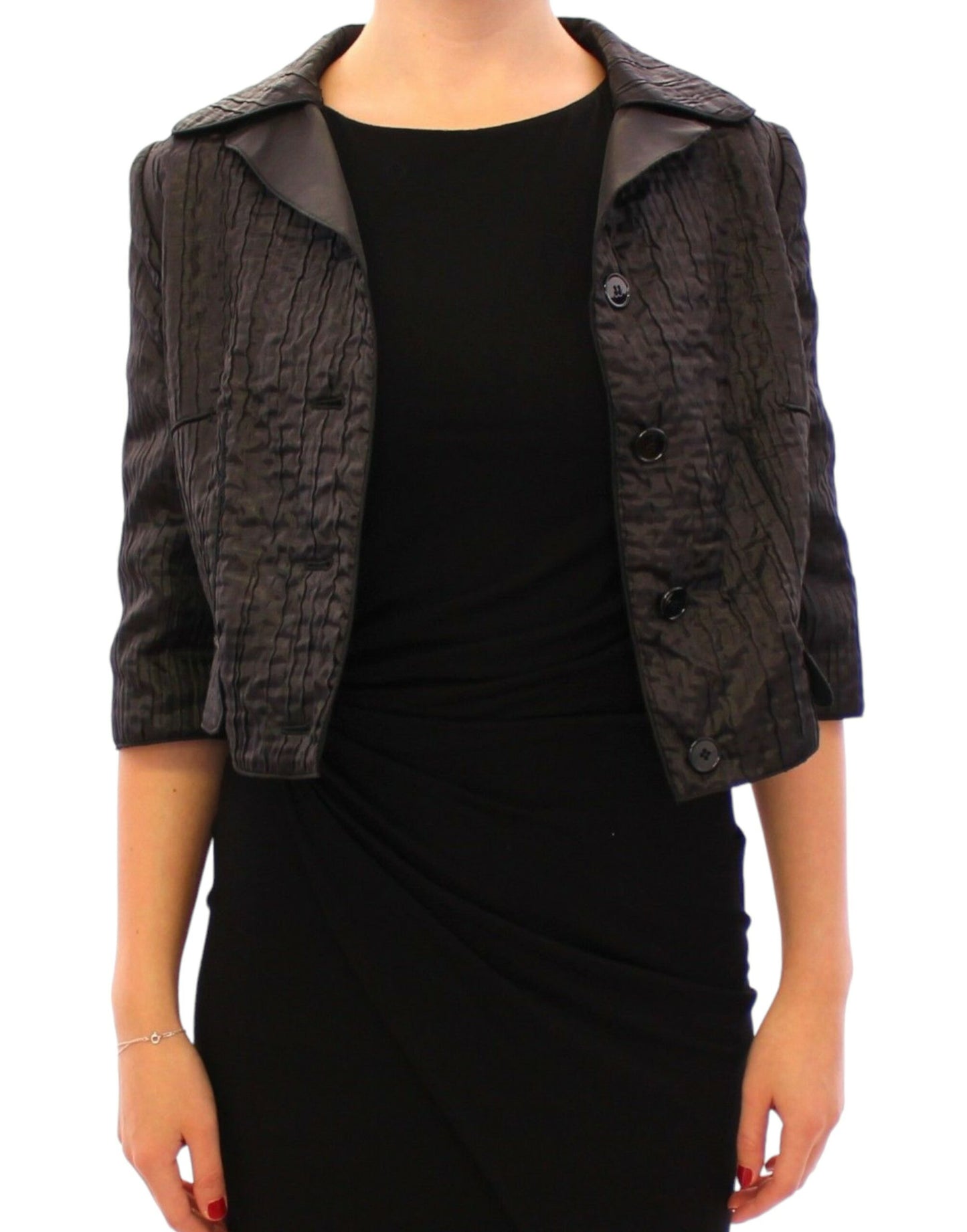 Dolce & Gabbana Elegant Black Bolero Shrug Jacket - The Home of Luxury