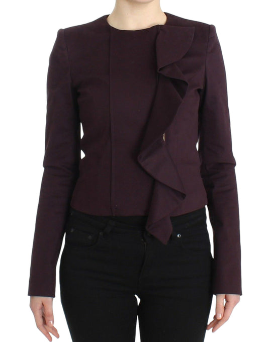 GF Ferre Elegant Purple Cotton Blend Blazer - The Home of Luxury