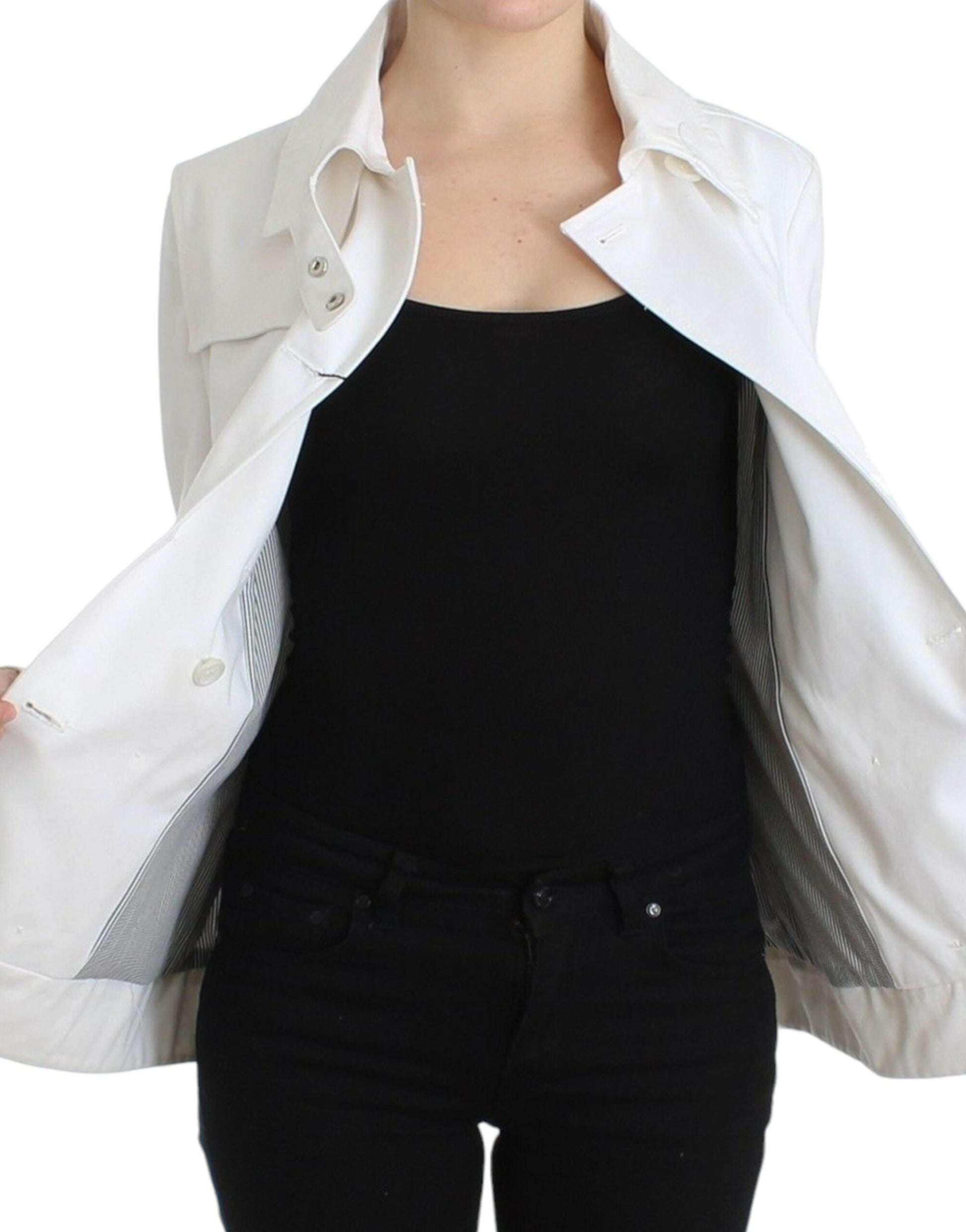 GF Ferre Chic Double Breasted Cotton Jacket - The Home of Luxury