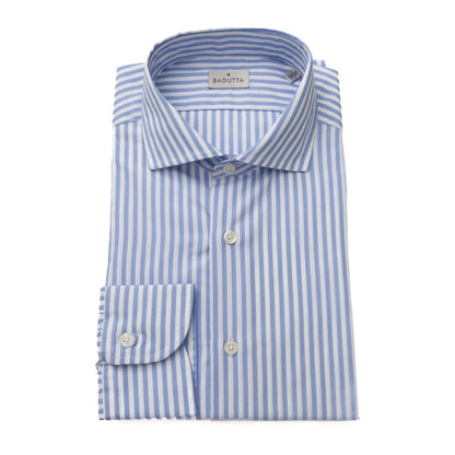 Bagutta Light Blue Cotton Men Shirt