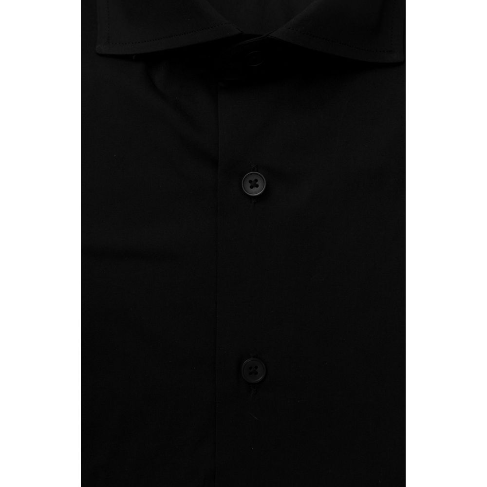 Bagutta Black Cotton Men Shirt